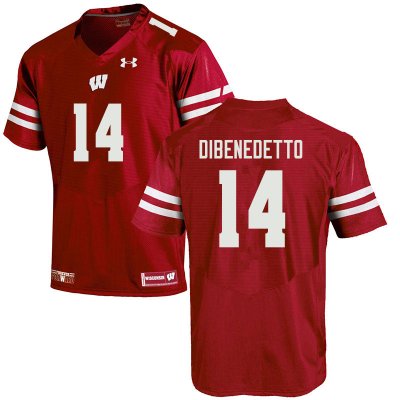 Men's Wisconsin Badgers NCAA #14 Jordan DiBenedetto Red Authentic Under Armour Stitched College Football Jersey CC31M42NU